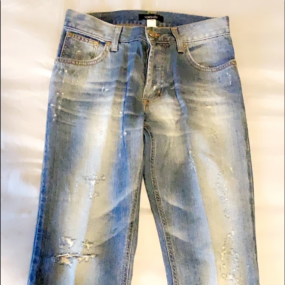 VERSACE Jeans size 32 distressed straight leg